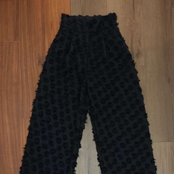 H&M Wide Leg Textured Dot Pants Trousers | High Waist Size 2 - Picture 2 of 5